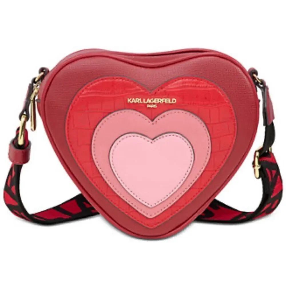 Karl lagerfield maybelle heart crossbody bag purse nwt